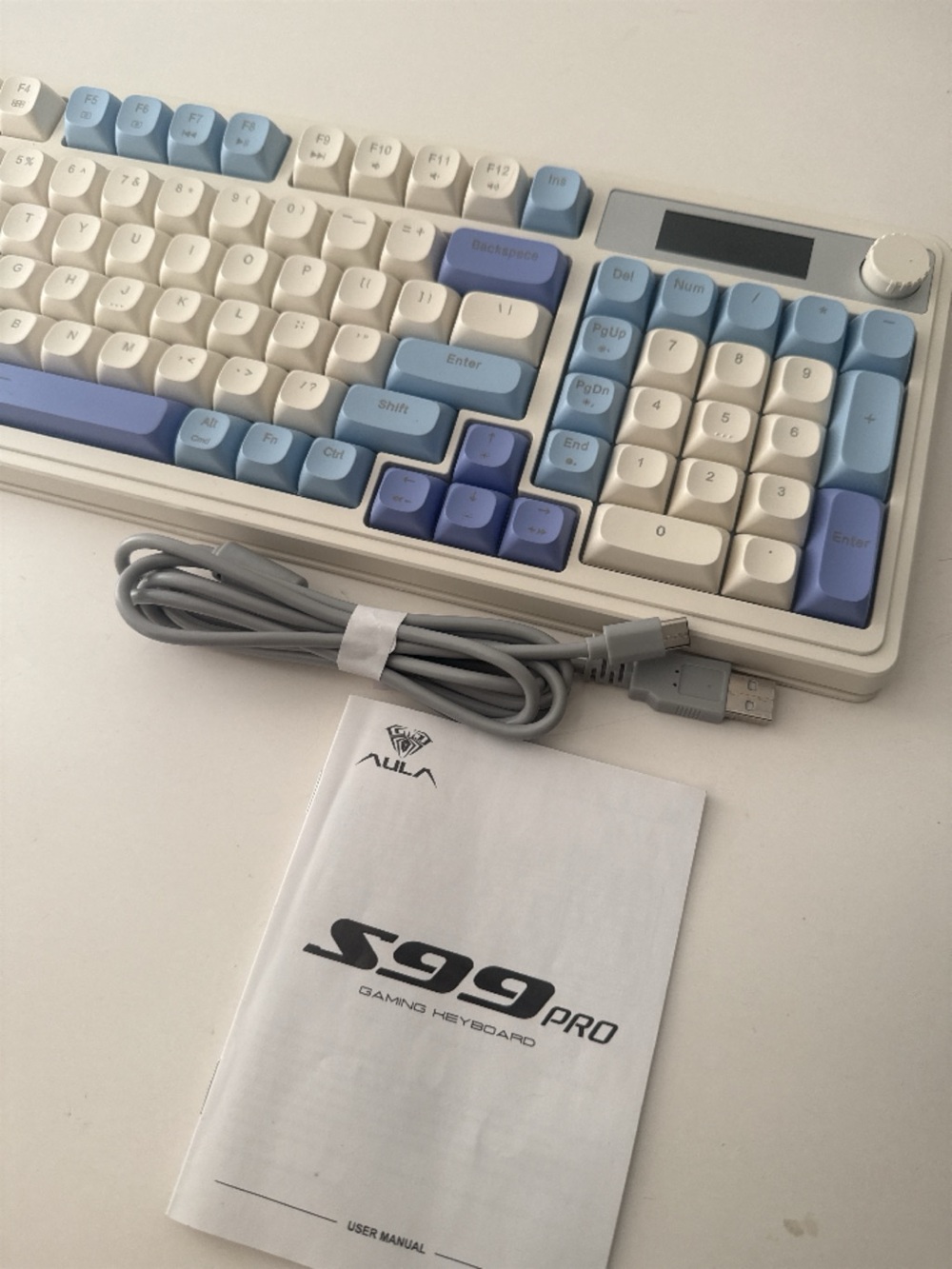 AULA S99 Pro Wireless Keyboard – Display Screen, RGB, Media Knob, Tri-Mode, Numb
